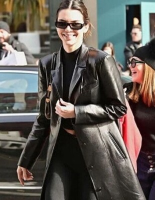 Real Lambskin Stylish Long Coat Handmade Formal Party Leather Women Trench Coat