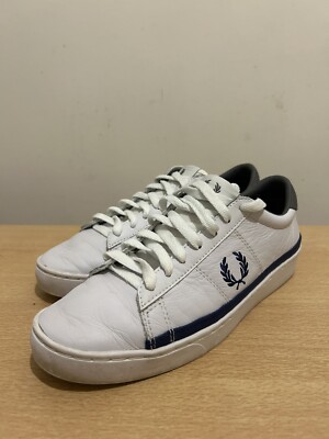 fred perry men's white leather trainers size uk UK