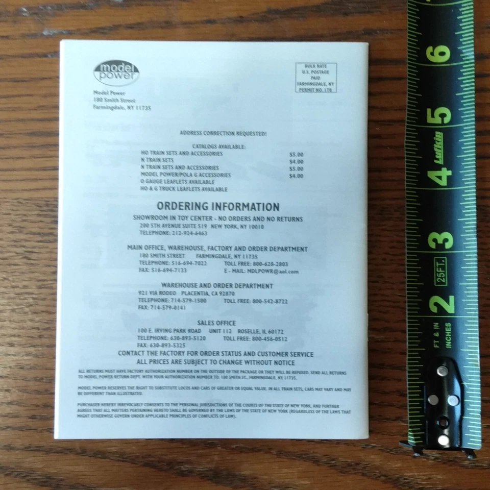 Model Power advertisements 1/87 HO N G O-27 1992 1999 order forms Roundhouse - Image 3 of 4