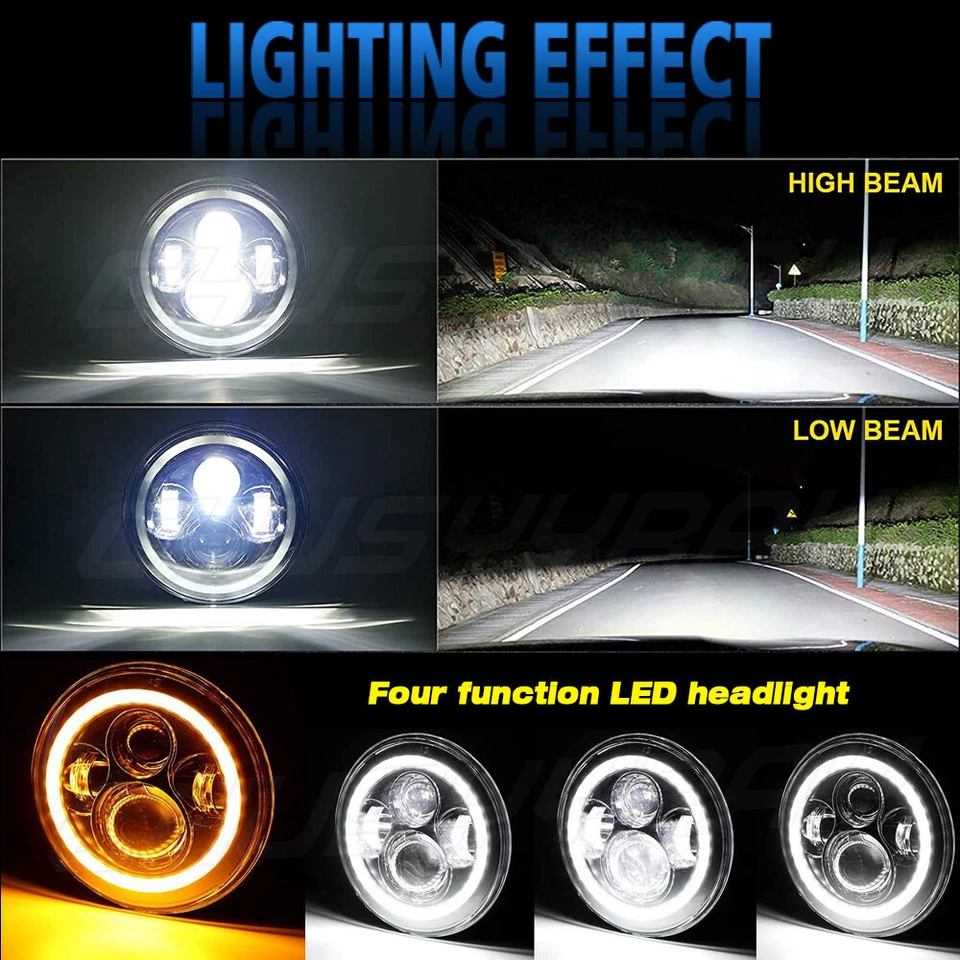 Kit combinado de 4 faros LED de 7" y luces antiniebla de 4"" para Hummer H1 H2 H3 2006-2010 Foto 4 de 4