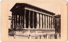 Cdv Nimes.Maison Carrée.Photo Albumen.6,2x10,1cm.1870.Business Card.