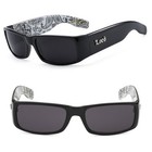 Lunettes De Soleil Locs Style Cholo Moto - Noir Brillant, UV400 - Neuf Avec étiquettes