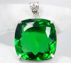 Certified 131.90 Ct Top Green Tsavorite Garnet Pendant Square Natural Gemstone