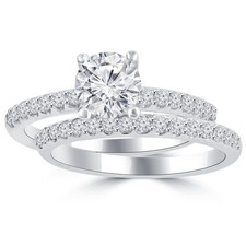 1.45 ct Ladies Round Cut Diamond Engagement Ring in 14 kt White Gold