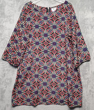 Old Navy Dress Womens XXL Black Red Blue Cream Floral Shirred Zip Back Kaleidesc