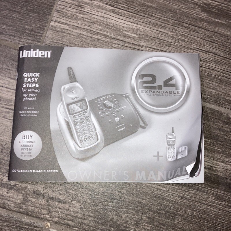 *REPLACEMENT* Manual Only For Uniden (DCX640) Handset DCT646 Series **READ**