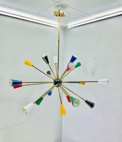 Sputnik Chandelier Mid Century Modern Stilnovo Style Multicolour Ceiling Light - Bild 2 von 8