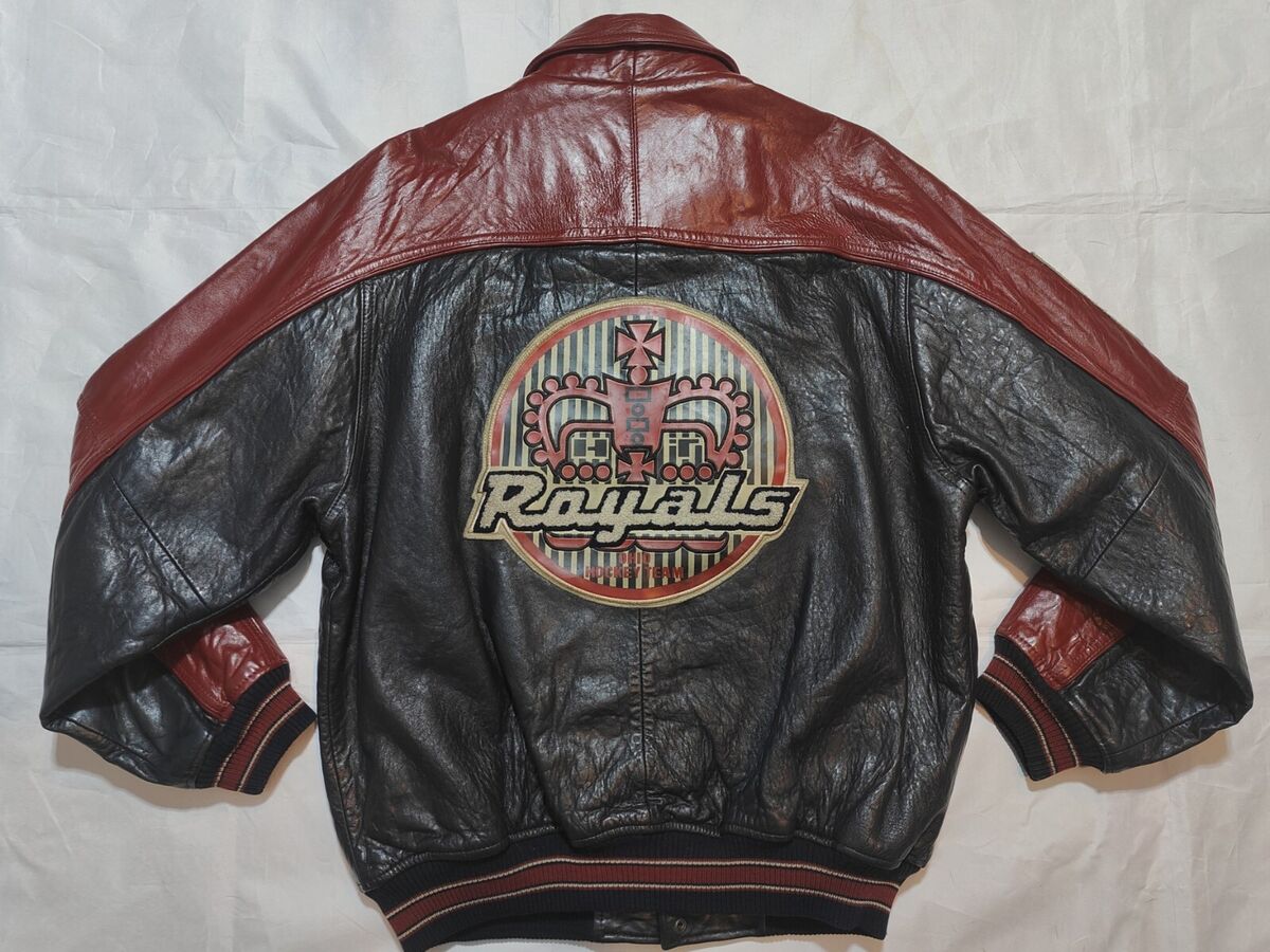 Rare Exc vintage 90s Red Ohio Hockey Team Leather jacket Rare Exc vintage 90s Red Ohio Hockey Team Leather jacket