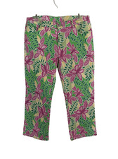 Vintage Lilly Pulitzer Sequined Rhinestone Butterfly Cropped Pants SZ 10 Flaw