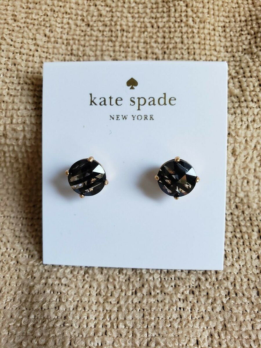 kate spade bright ideas striped stud earrings jet multi- NWT