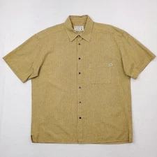 True Grit Shirt Mens Extra Large Yellow Blue Check Plaid Button Up Heavyweight