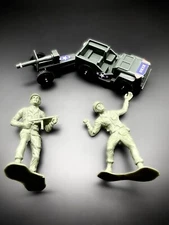 Two Large (5 inch) Toy Soldiers & Tim-Mee Jeep and Howitzer