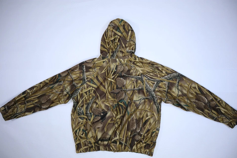 Ducks Unlimited Wetlands Camouflage Full ZIp Hooded Hunting Jacket Mens XL Foto 3 de 4
