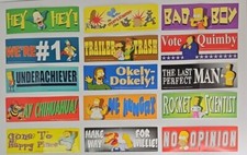 Juego de 15 pegatinas de parachoques de Los Simpson 2006 picazón rasguño Bart Homer Krusty