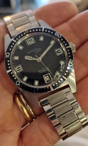 ANKRA NAUTIC SKIN DIVER from 60'/70' autom. steel 37.2mm XXX RARE !!!