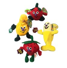 Toy Box Vintage SEEDIES VEGGIE FRUIT FRIENDS PLUSH TOYS W/ Tags Set Of 4 plush