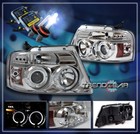 2004-2008 FORD F-150 DUAL HALO LED PROJECTOR HEADLIGHT+HID CHROME 2005 2006 2007