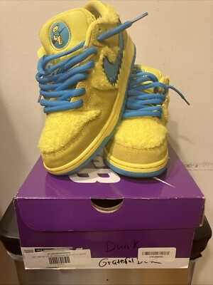 SB DUNK LOW X GRATEFUL DEAD  YELLOW BEAR !!! VNDS & AWESOME!!!