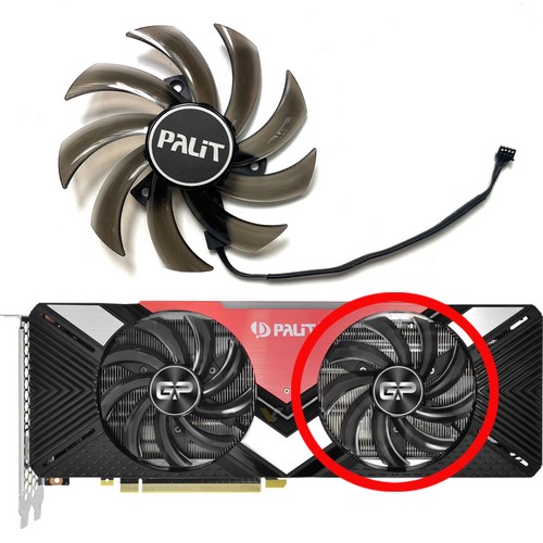 85MM Grafikkarte Kühllüfter GA91S2U Für PALiT TX2070 2080 GAMING PRO/DUAL Fan - Afbeelding 14 van 18