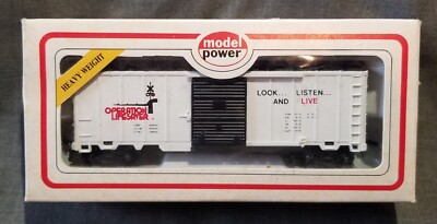 Model Power 7976 OPERATION LIFESAVER 40' Steel Boxcar LOOK LISTEN LIVE RTR OB