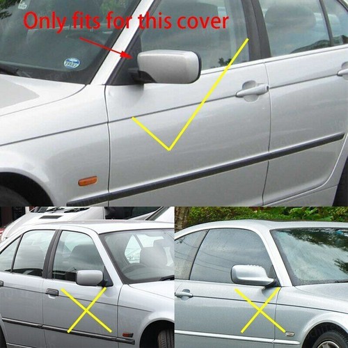 2X For BMW E46 E39 3 Series 1998-2005 Black M4 Style Rearview Mirror Covers Caps - Foto 3 di 11