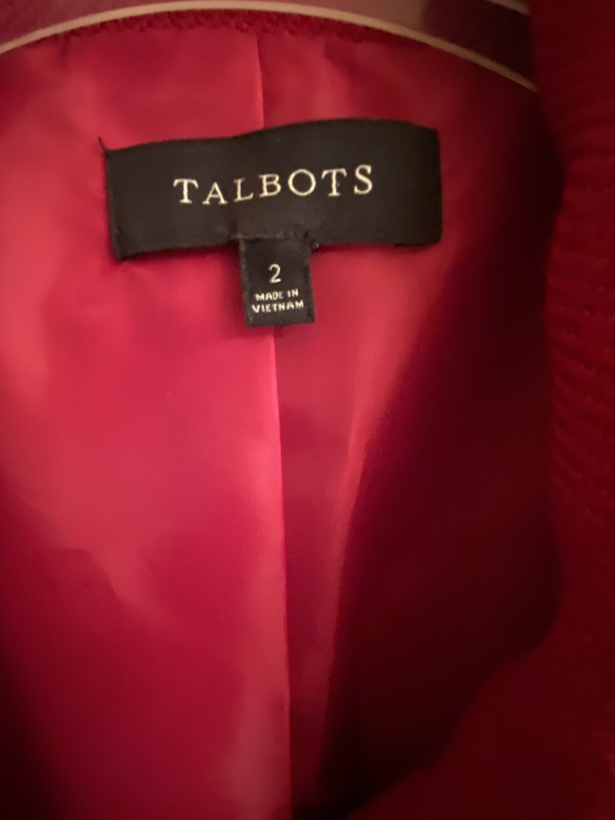 Talbots Collared Moto Zip Jacket Red / Pockets Wo… - image 3
