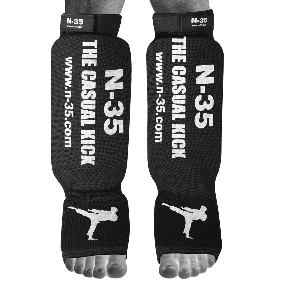N-35 Schienbeinschoner Muay Thai MMA BJJ Schoner XL Schutz Kickboxen Soft Textil - Bild 2 von 4