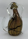 Handblown Art Glass Murano Style Dog Figurine Tall Vintage