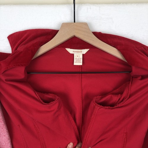 Blazer SUNDANCE 100% cotone velluto taglia 4 rosso polsino a contatto preppy vacanza accademica - Foto 11 di 13