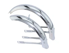 NEW! Original 12" Lowrider Flared Ducktail Adjustable Fender Set In Chrome.