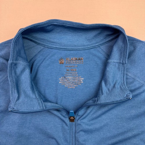Suéter azul Alaskan Hardgear Tun-Dry ajuste estándar 1/4 cremallera adulto para hombre XL 22908 - Imagen 2 de 6