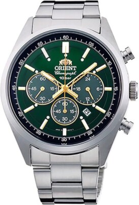 ORIENT Neo70's WV0031TX Panda Green Dial Solar Chronograph Men