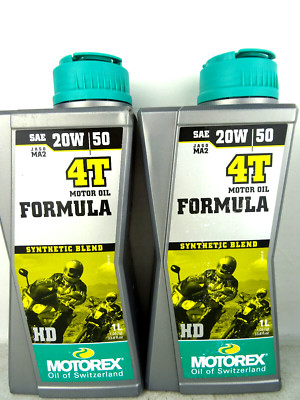Motorex FORMULA 20W50 4T Motoröl Vollsyntehtisches JASO MA2 API SL 2x 1Liter