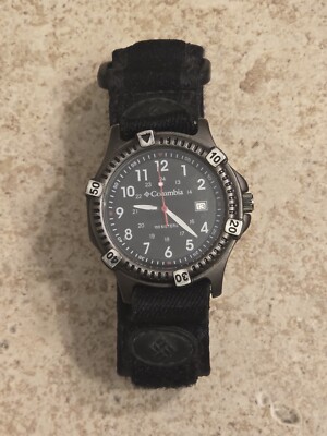 Columbia Watch Men Silver Tone Date Round Black Dial 41mm CL-7013 