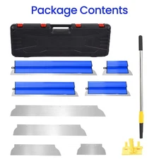 New Drywall Skimming Blade Set Knife Combo 10/16/24/32in +32.6-49.2 In Handle