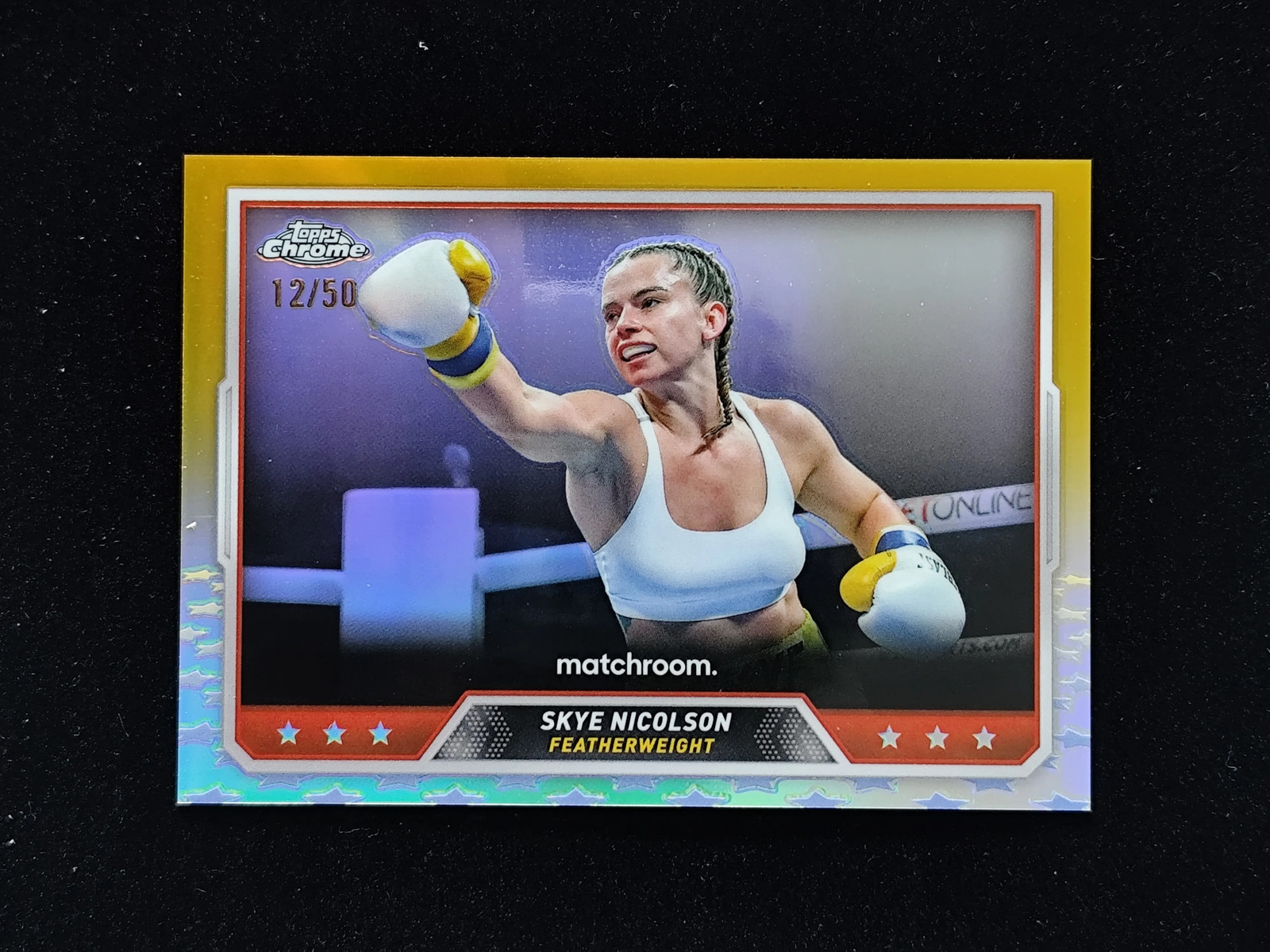 2024 Topps Chrome Boxing Gold Refractor #50 Skye Nicolson 12/50 999