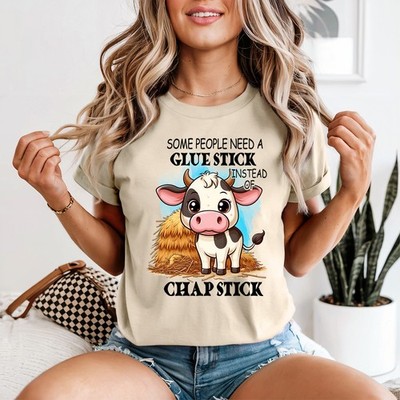 Some People Need A Glue Damen T-Shirt Kuh Liebhaber Tiere Geschenk für Sie