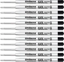 Parker Compatible Gel Ink Ballpoint Refills 12 Pack,0.7Mm Medium Point-Black, Sm