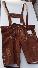 Cuir Craft Authentic German Lederhosen Size 36 Brown Suede Bavarian NWT