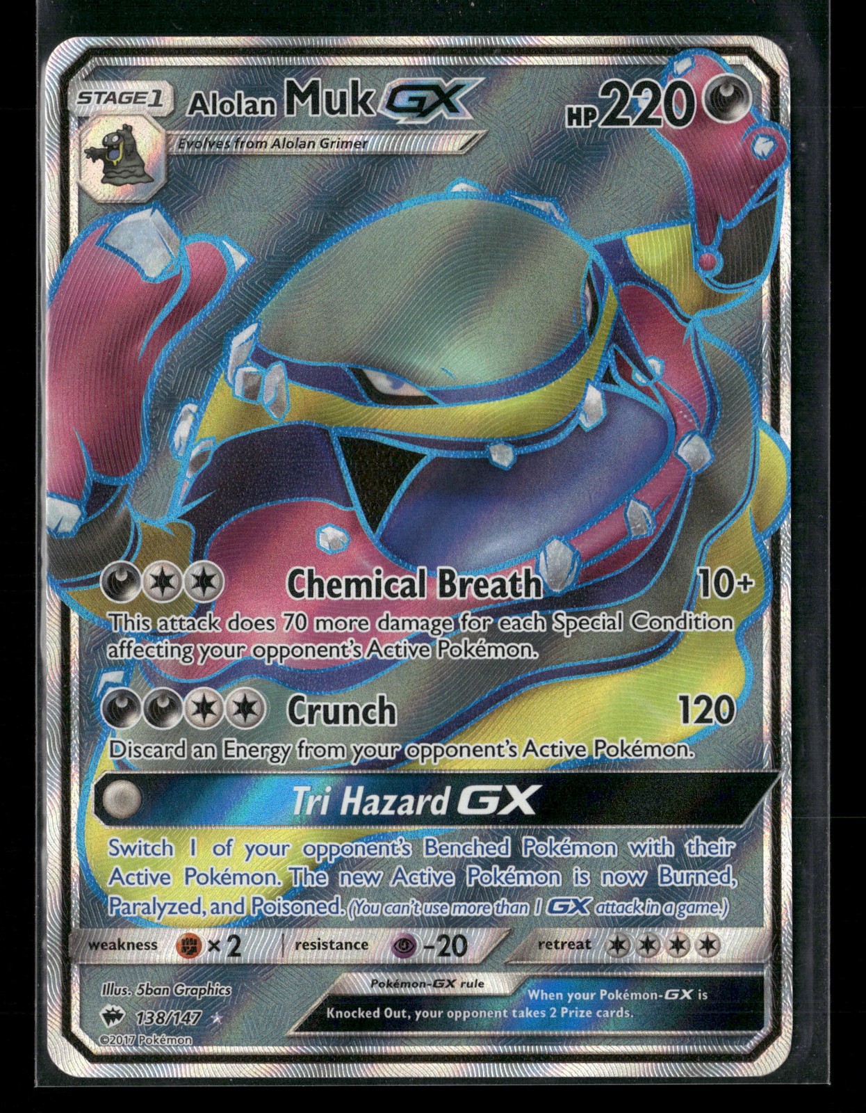 Pokemon Burning Shadows #138/147 Alolan Muk GX LP