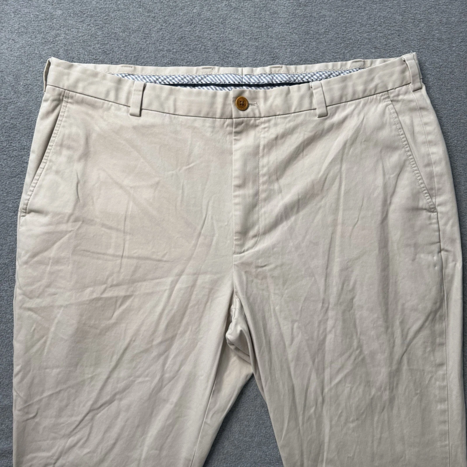 Brooks Brothers Clark Pants Mens 40x30 Beige Cotton Chino Preppy Casual Adult
