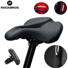ROCKBROS Road MTB Bike Saddle Seat Soft Comfort Cycling PU Cushion & Lights