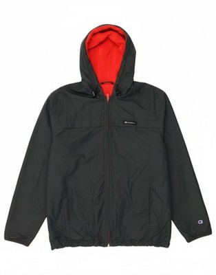 CHAMPION Herren Wendejacke mit Kapuze UK 38 Medium schwarz BJ06