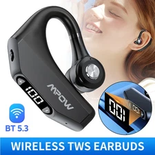 Mpow Bluetooth 5.3 Headset Wireless Single Ear hook in Ear Earbuds for Running