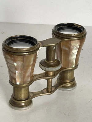 Vintage Mother Of Pearl & Brass Opera Glasses,Binoculars-Unboxed,Paint Marks. - Image 1 of 4