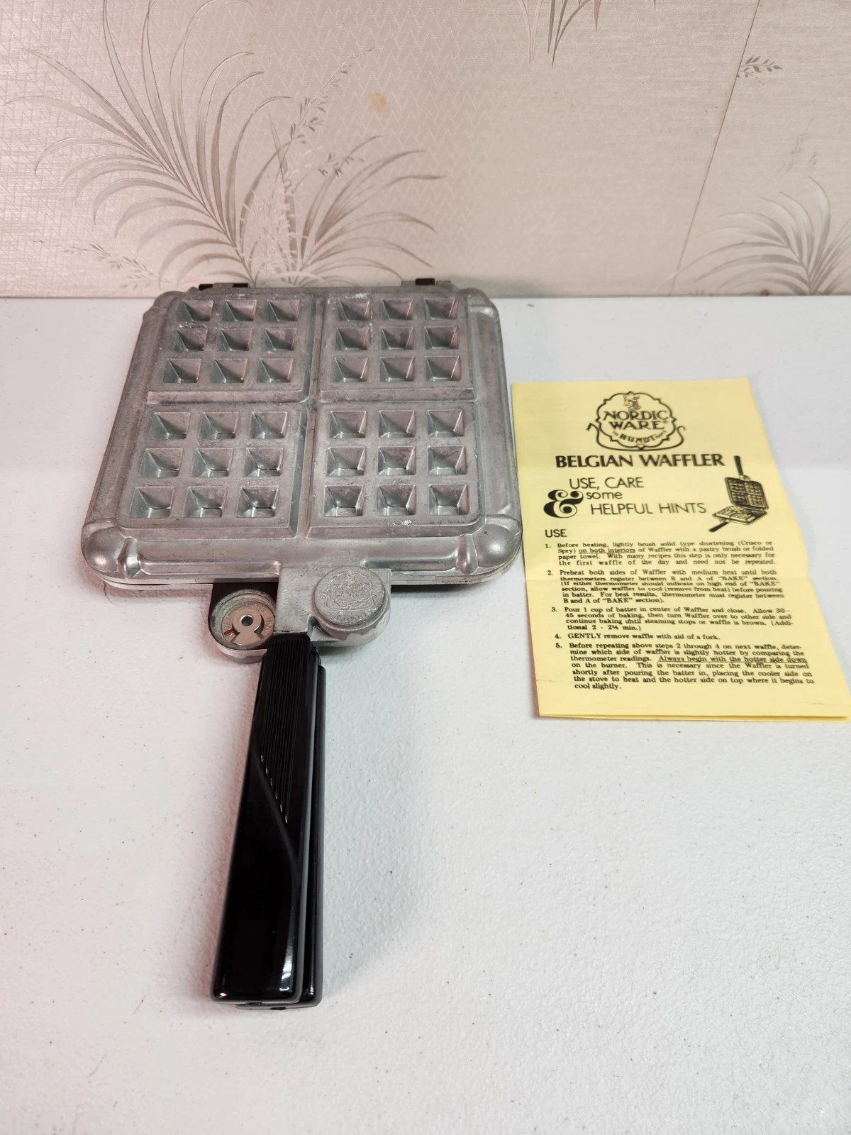Vintage Nordic Ware Belgian Waffler Stove Top Camping Waffle Maker Never Used