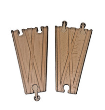 Wooden Train Railway V-Shaped Switching Track Piece Split works w/ Brio/Thomas