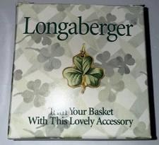 Longaberger Basket Tie On Lots of Luck Clover 36056 Lucky Green Vintage