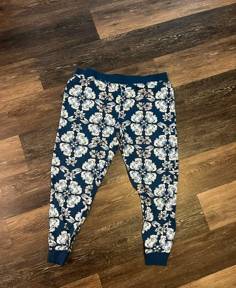 Women's Vera Bradley Lounge Pants, Size XL, Blue Floral, Pull On, Ex Cond!