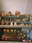 Vintage Estate Costume Jewelry Lot  Nature Floral Insects Earrings Brooches